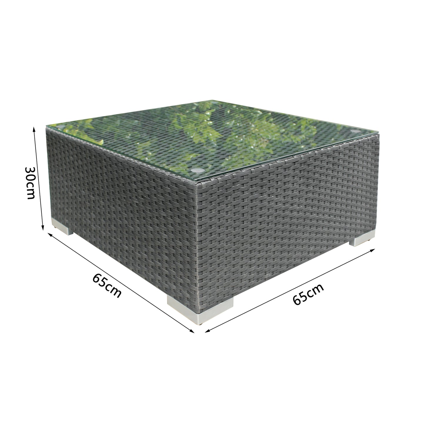 Polyrattan Gartenmöbel, Lounge, 6 Sitzer, mit Hocker & Tisch