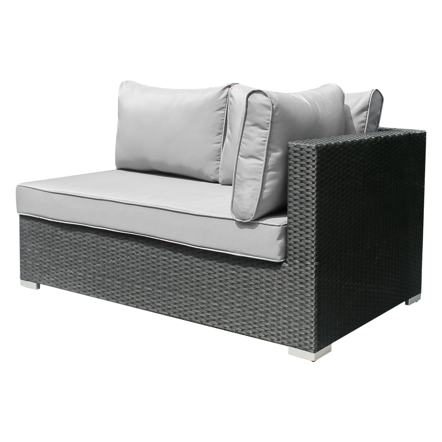 Polyrattan Gartenmöbel, Lounge, 6 Sitzer, mit Hocker & Tisch