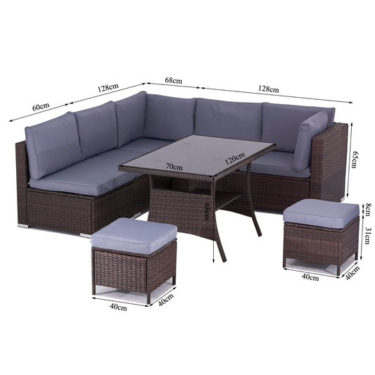 ANGEBOT: Polyrattan Gartensitzgruppe 4-6 Personen, Serie LIPARI