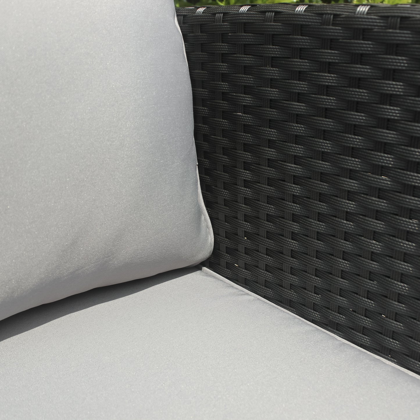 Polyrattan Gartenmöbel, Lounge, 6 Sitzer, mit Hocker & Tisch
