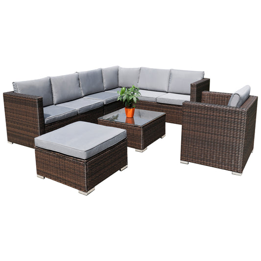 Polyrattan Lounge Sitzgruppe für 7-8 Personen