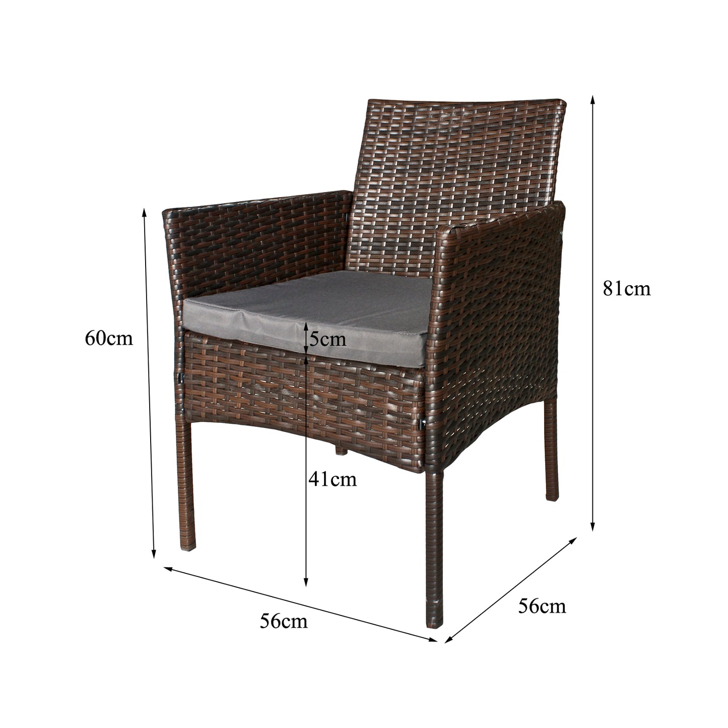 4-teiliges Polyrattan Gartenmöbel-Set für 4 Personen inkl. Gartentisch